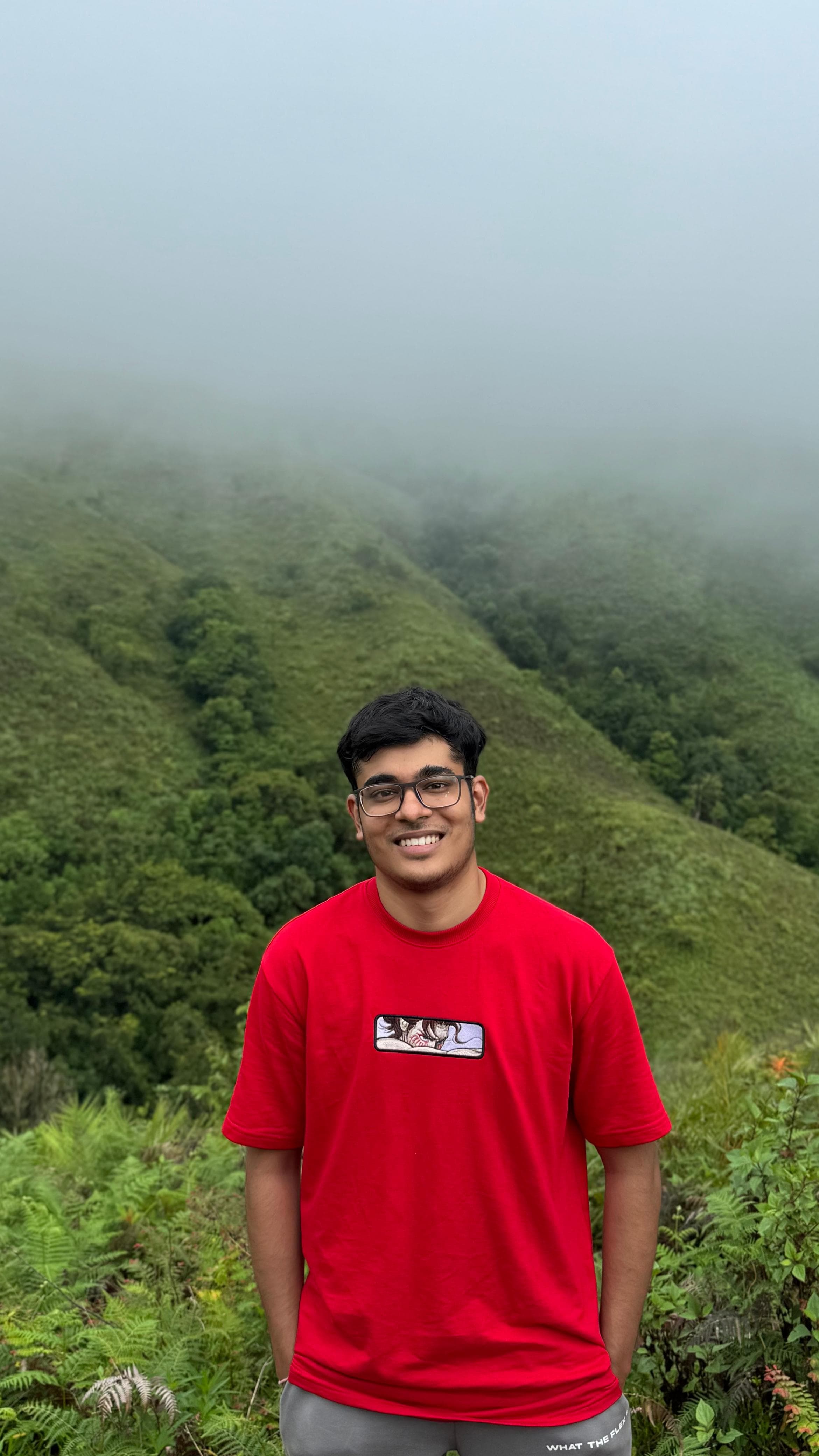 Parth above the fog line in the Western Ghats